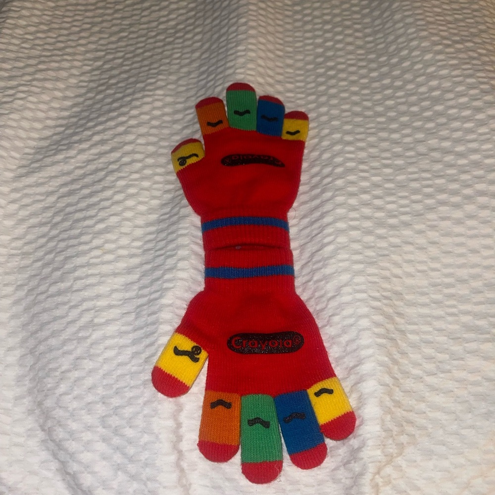 Vintage Crayola Kids Vibrant Fingerless Gloves Mittens